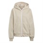 adidas Womens Studio Lounge Fleece Full-Zip Hoodie Botanic Beige Mel