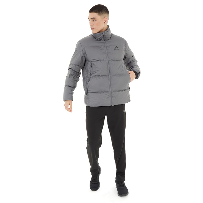 adidas Mens D11 Big Baffle Down Padded Jacket Grey Four