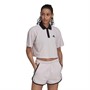 adidas Womens Cropped Piqué Polo Shirt Almost Pink