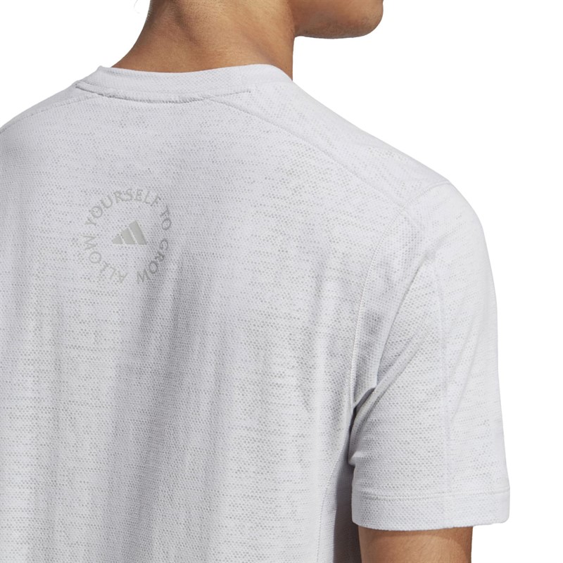 adidas Mens Yoga Training T-Shirt Light Solar Grey