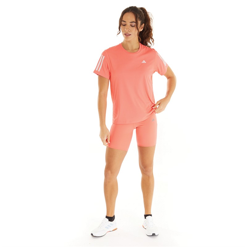 Buy adidas Womens Own The Run Aeroready Top Coral Fusion