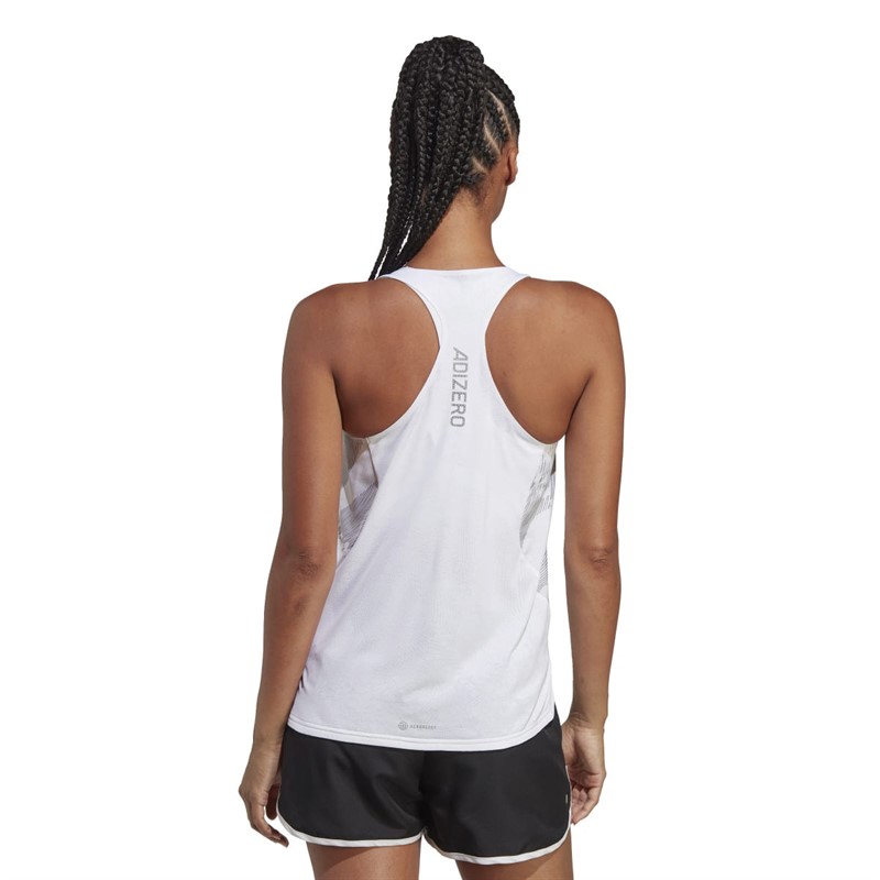 adidas Womens Adizero Aeroready Tank Top White/Dash Grey