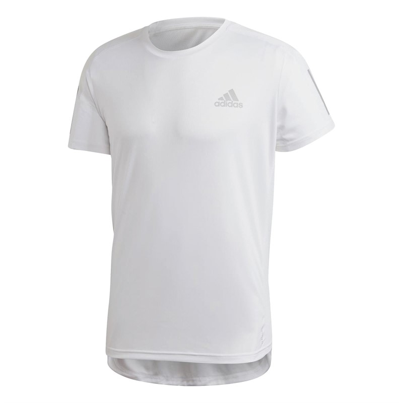 adidas Mens Own The Run Aeroready Running Top White/Refer Silver