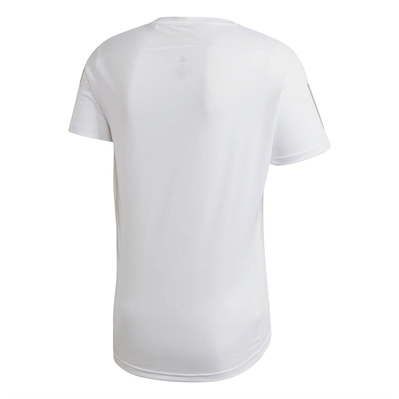 adidas Mens Own The Run Aeroready Running Top White/Refer Silver