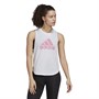 adidas Womens Made For Training Aeroready Logo Tank Top White/Blink Pink
