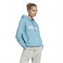 adidas Womens Essentials Linear Hoodie Prefer Blue/White