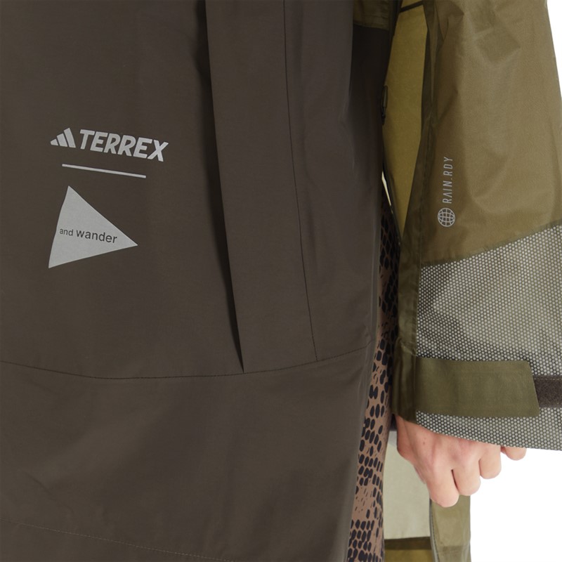 adidas Womens Terrex X And Wander Xploric Rain.Rdy Waterproof Jacket Shadow Olive/Olive Star