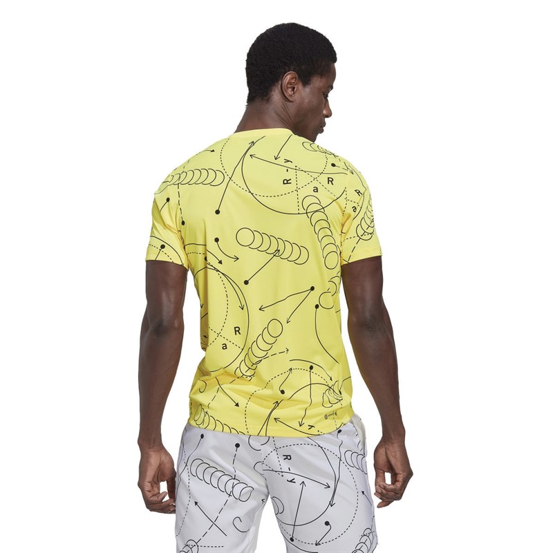 adidas Mens Tennis Club Graphic T-Shirt Beam Yellow