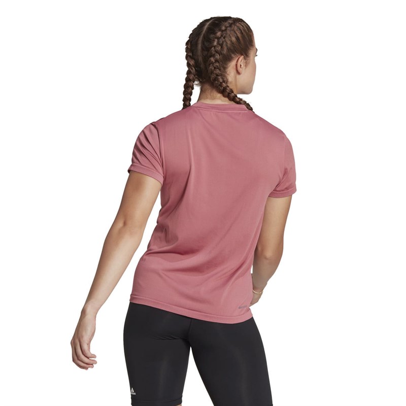 adidas Womens Aeroknit Seamless Top Pink Star/White