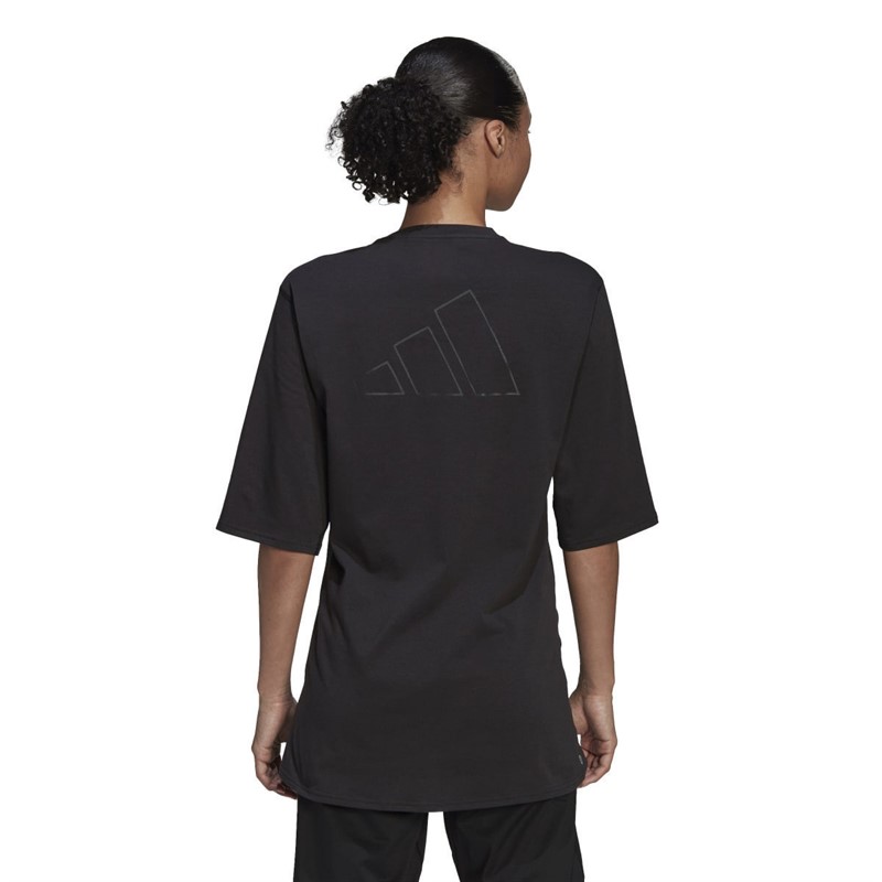 adidas Womens Run Icons 3 Bar Made With Nature Top Black