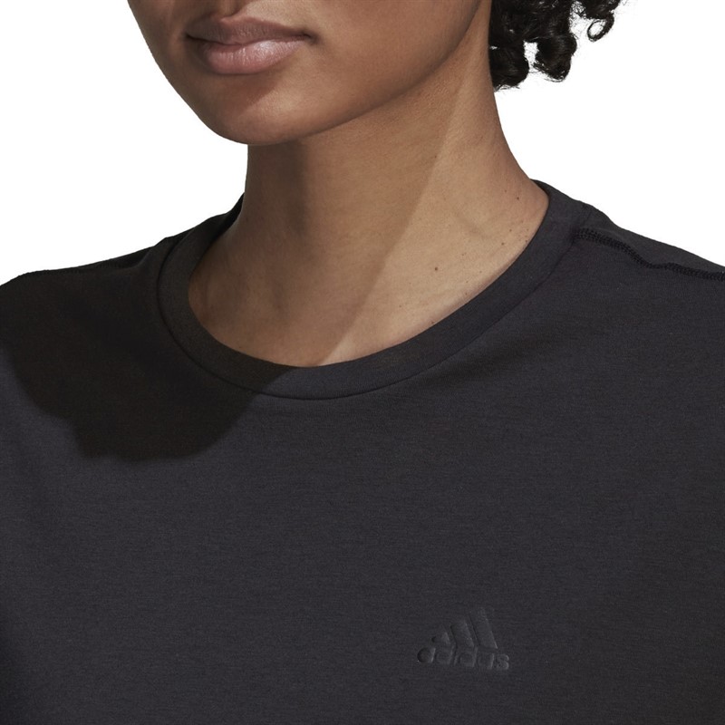 adidas Womens Run Icons 3 Bar Made With Nature Top Black