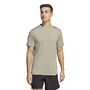 adidas Mens Designed For Training T-Shirt Silver Pebble