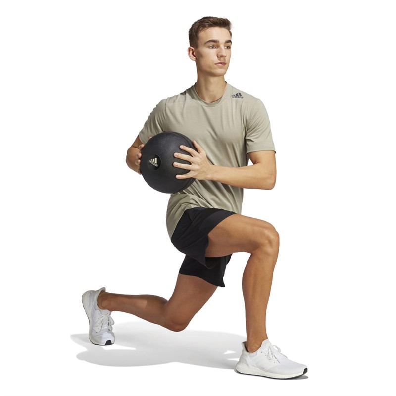 adidas Mens Designed For Training T-Shirt Silver Pebble