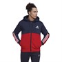 adidas Mens Essentials Colorblock Fleece Full-Zip Hoodie Legend Ink/Scarlet