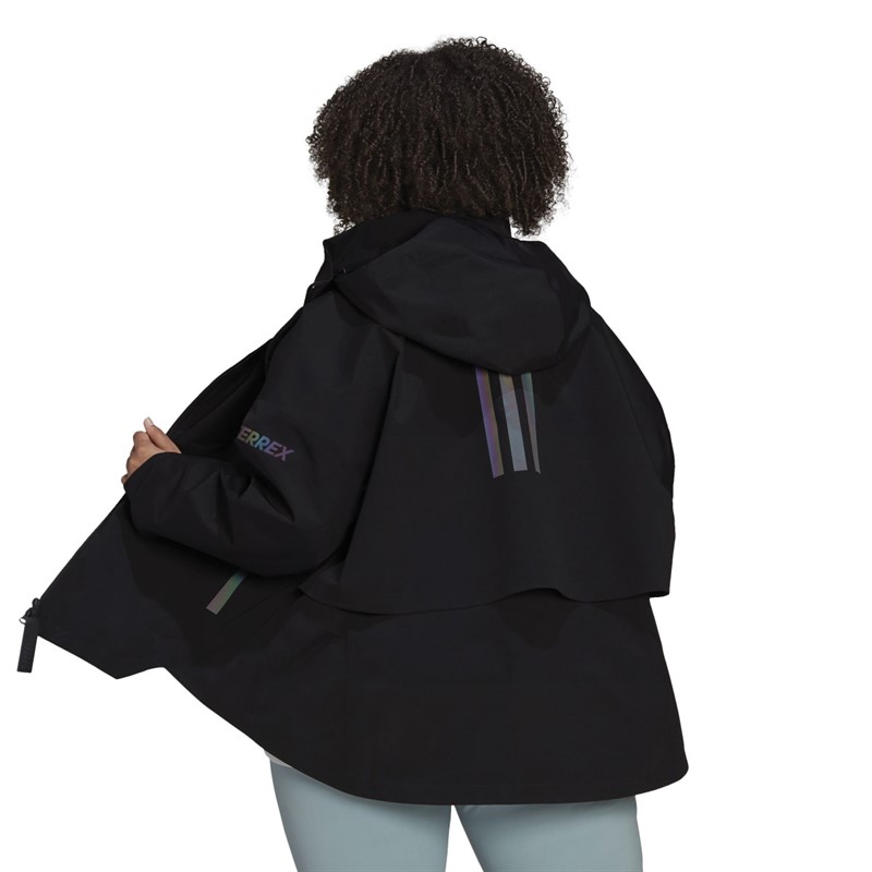 adidas Womens Terrex CT Myshelter Rain.Rdy Waterproof Jacket (Plus Size) Black
