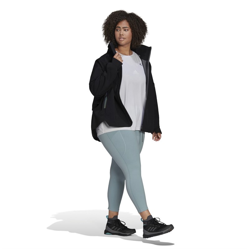 adidas Womens Terrex CT Myshelter Rain.Rdy Waterproof Jacket (Plus Size) Black
