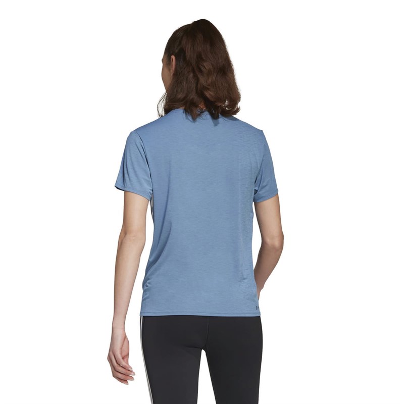 adidas Womens Trainicons Aeroready 3-Stripes Top Altered Blue/White