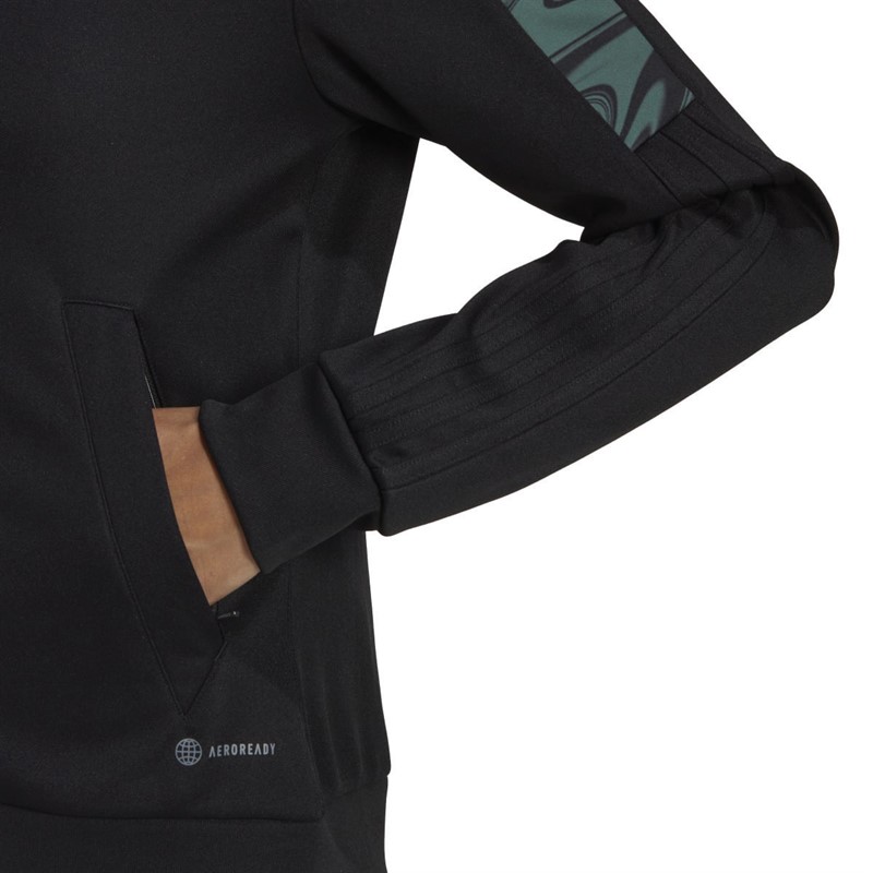 adidas Womens Tiro Run For The Oceans Aeroready Track Top Black