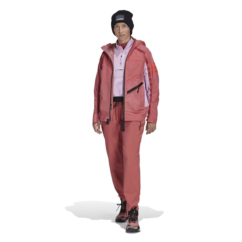 adidas Womens Terrex Utilitas Rain.Rdy 2.5 Layer Waterproof Jacket Wonder Red/Blink Lilac