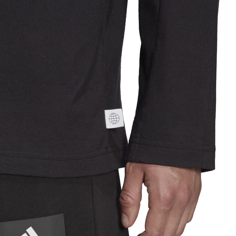 adidas Mens Future Icons Embroidered Badge Of Sport Long-Sleeve Top Black