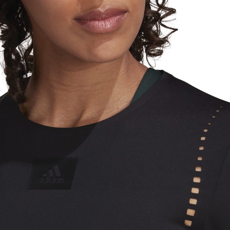 adidas Womens Best Of adidas Aeroready Cropped Long Sleeve Top Black