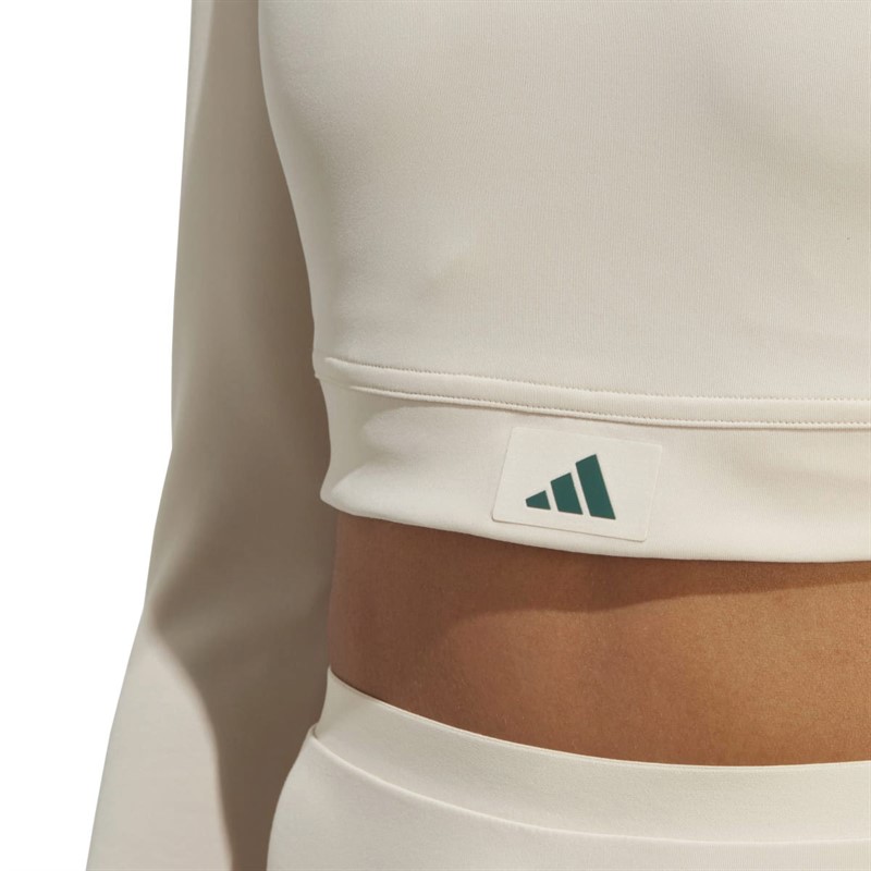 adidas Womens Sports Club Aeroready Cropped Long Sleeve Top Linen