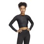 adidas Womens Best Of adidas Aeroready Cropped Long Sleeve Top Black