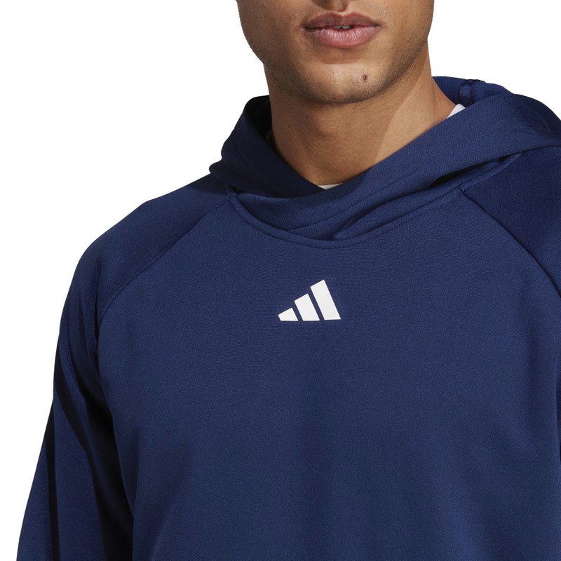 adidas Mens Train Icons 3-Stripes Training Hoodie Dark Blue
