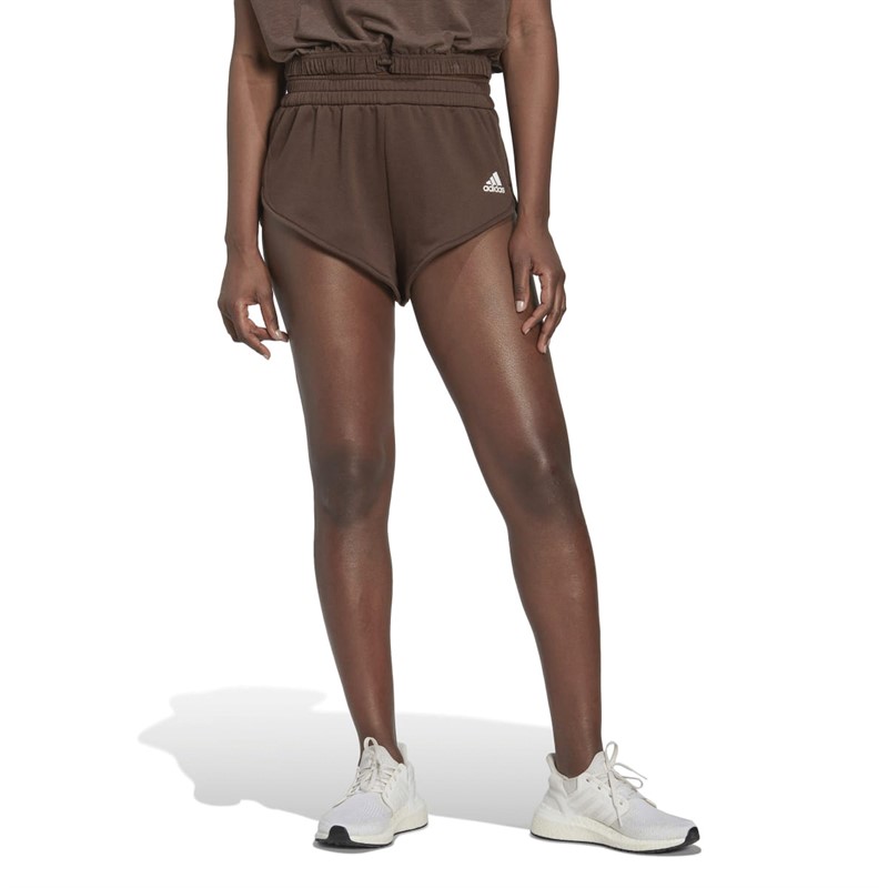 adidas Womens Hyperglam Mini Shorts Brown/White