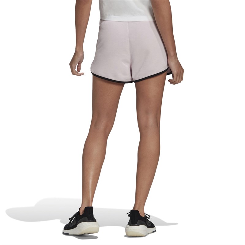 adidas Womens French Terry High Rise Shorts Almost Pink