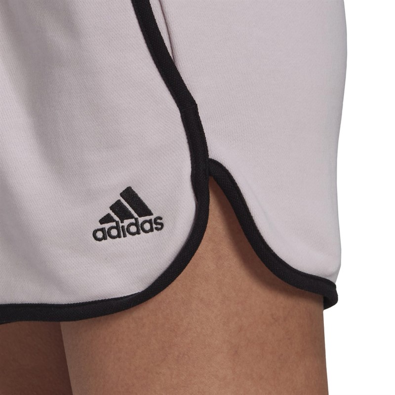 adidas Womens French Terry High Rise Shorts Almost Pink