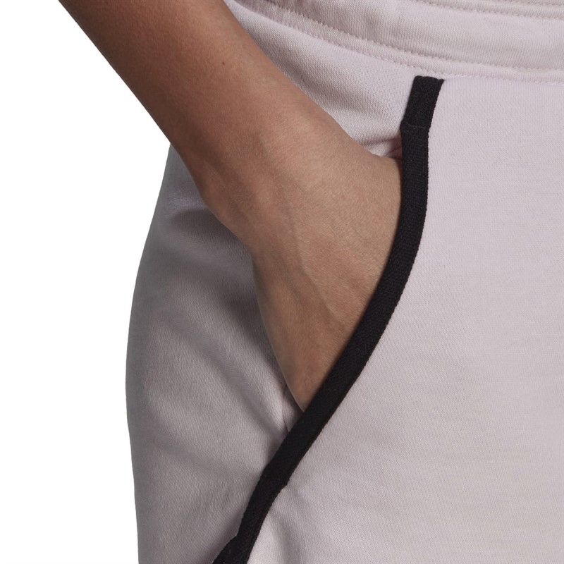 adidas Womens French Terry High Rise Shorts Almost Pink