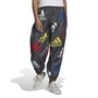 adidas Womens Essentials Multi-Colored Logo Loose Fit Track Pants Carbon/Multicolor/White