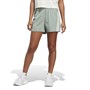 adidas Womens Train Icons Aeroready 3-Stripes Woven Shorts Silver Green/White
