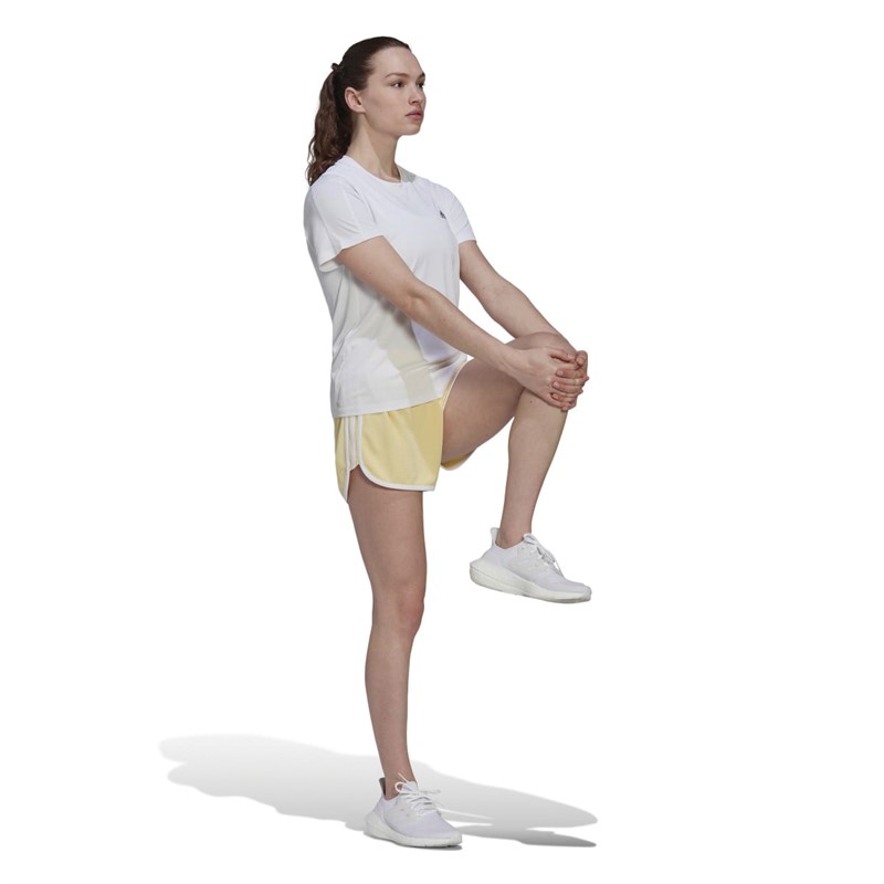 adidas Womens Marathon 20 Aeroready Cooler Shorts Almost Yellow