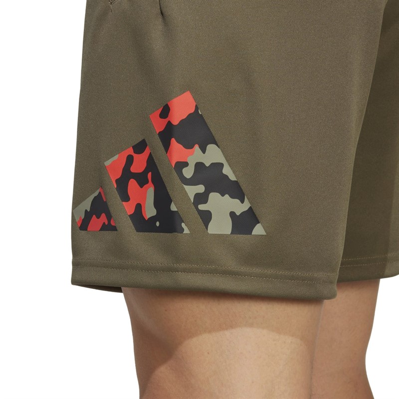 adidas Mens Train Essentials Seasonal Training Shorts Olive Strata/Black