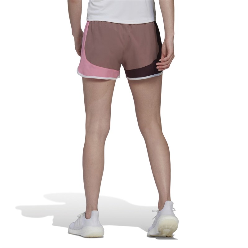 adidas Womens Marathon 20 Aeroready Colourblock Shorts Wonder Onix