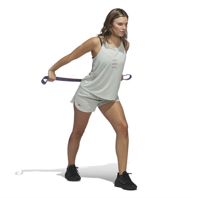 adidas Womens Run For The Oceans Aeroready Shorts Linen Green