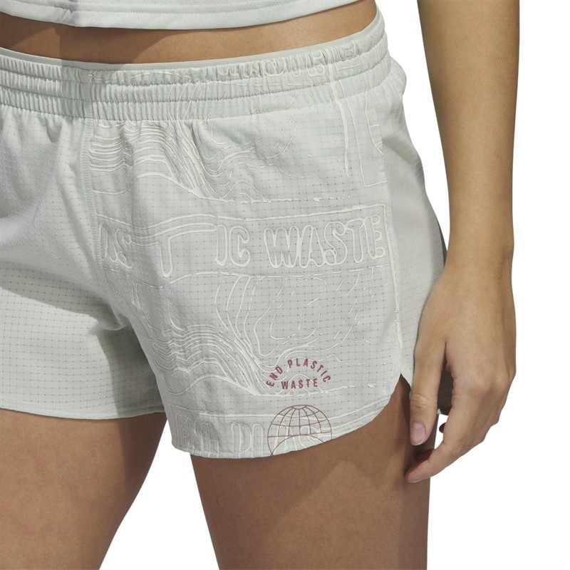 adidas Womens Run For The Oceans Aeroready Shorts Linen Green