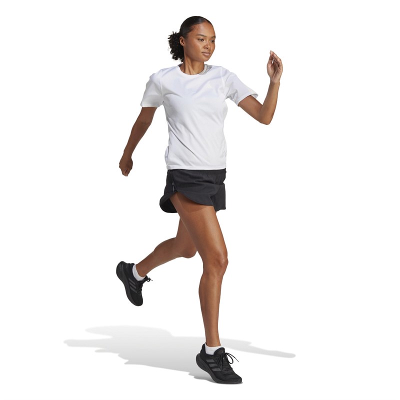 adidas Womens Run Icons Made With Nature Aeroready Shorts Black