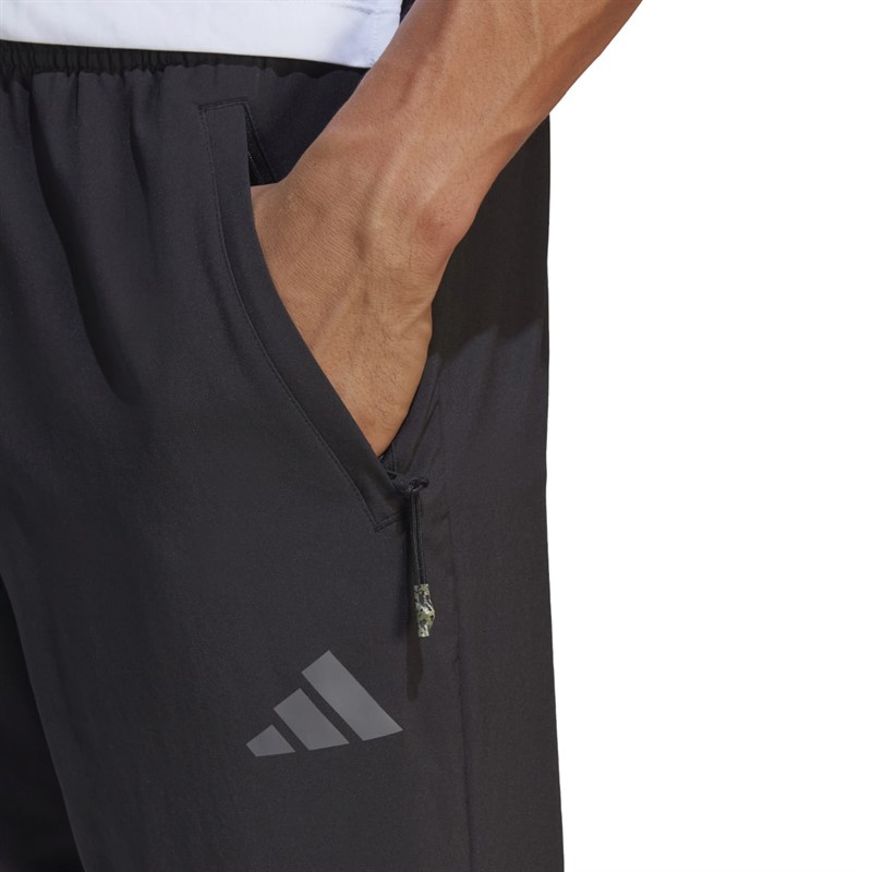 adidas Mens Train Essentials Seasonal Training Joggers Black/Grey Five