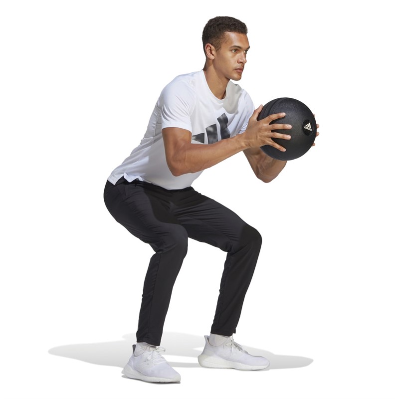 adidas Mens Train Essentials Seasonal Training Joggers Black/Grey Five