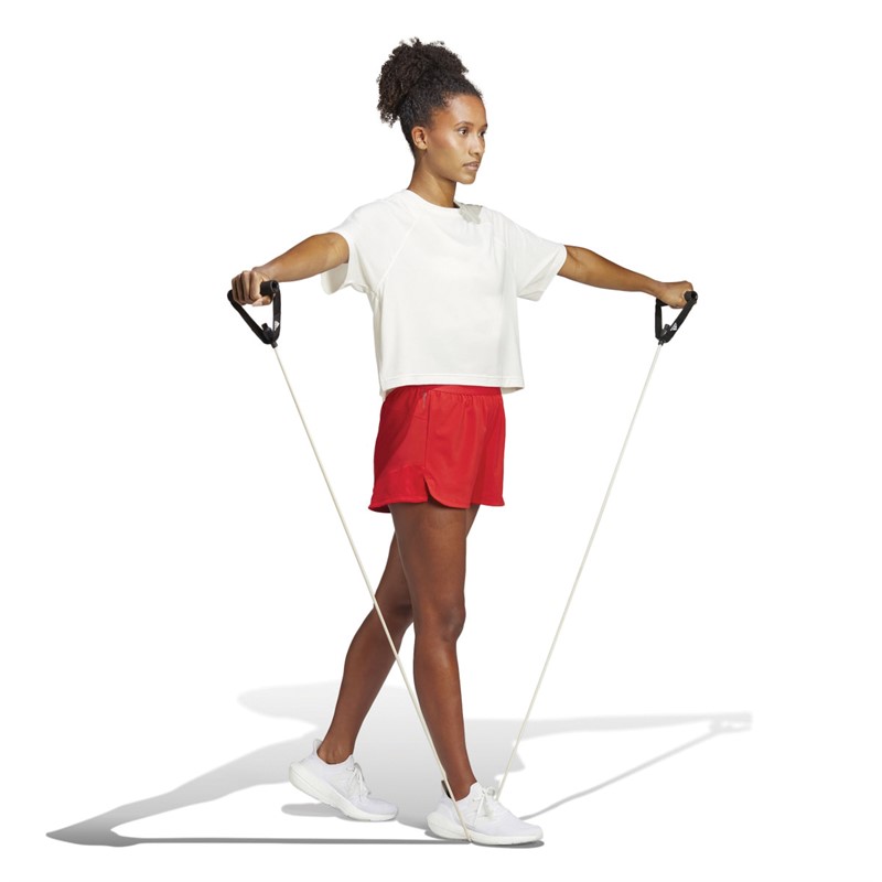 adidas Womens Hyperglam Aeroready Pacer Shorts Better Scarlet