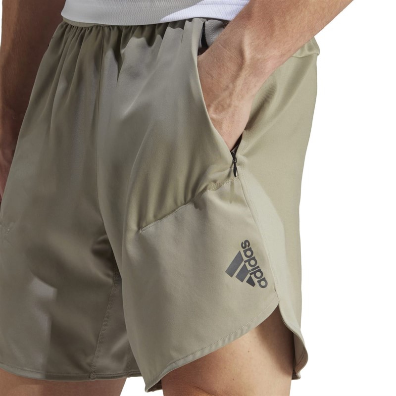 adidas Mens Designed For Training Shorts Silver Pebble