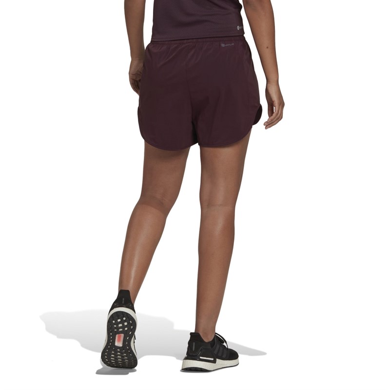 adidas Womens Hiit 45 Seconds Aeroready 2 In 1 Shorts Shadow Maroon/Carbon