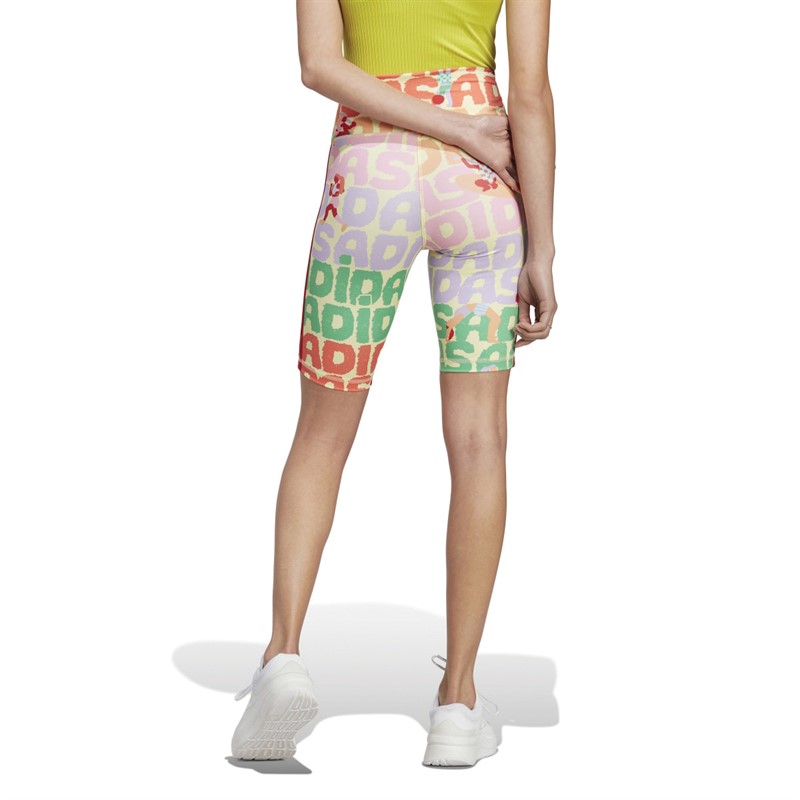 adidas Womens Farm Rio Aeroready Graphic Shorts Pearl Citrine/Semi Solar Red