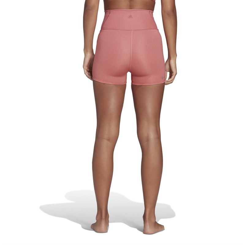 adidas Womens Yoga Studio Aeroready Luxe Super High Waisted Tight Shorts Wonder Red
