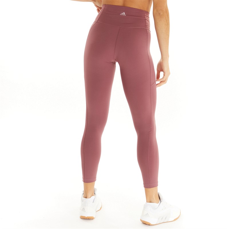 adidas Womens Yoga Studio Aeroready 7/8 Tight Leggings Quick Crimson
