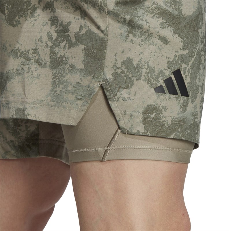 adidas Mens Tennis Paris Heat.Rdy 2-In-1 Shorts Silver Pebble