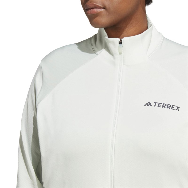 adidas Dames Terrex Multi Volledige Rits Fleece (plus Maat) Linnen Groen